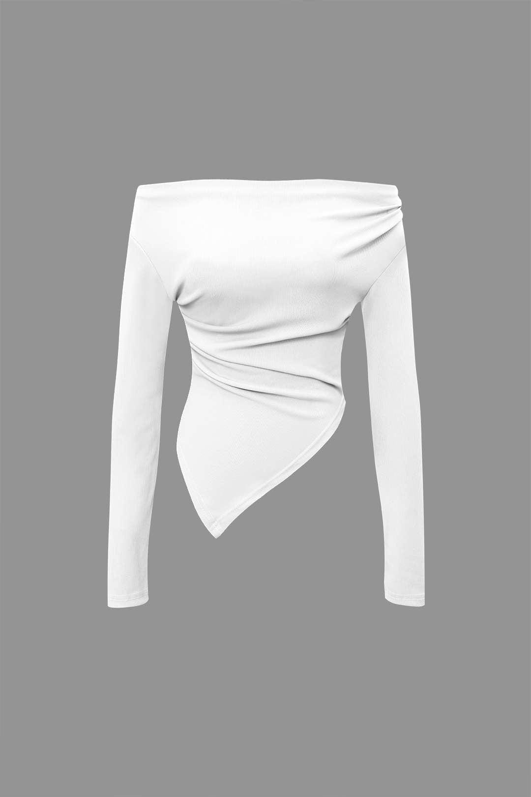 Daniela | Elegantes Zweiteiler-Set mit Asymmetrischem Oberteil & Weiten Hosen