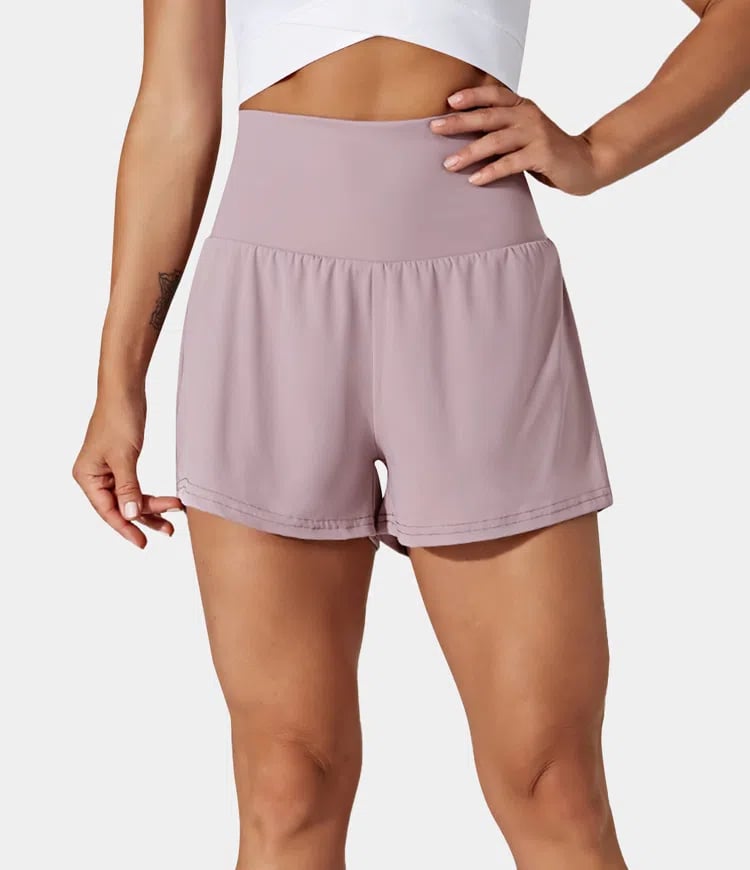 Laurel |  2-in-1-Yogashorts mit hoher Taille und Seitentaschen