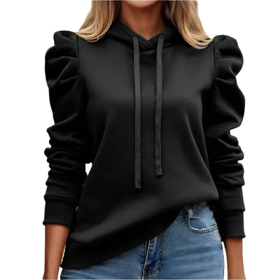 Dames Kapuzenpullover met geraffelde mouwen – Perfect voor een ontspannen stijl