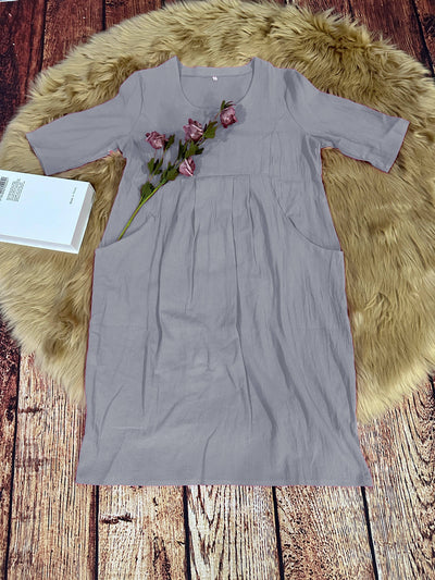 Elegantes Leinenkleid mit Empire-Taille –Sophia