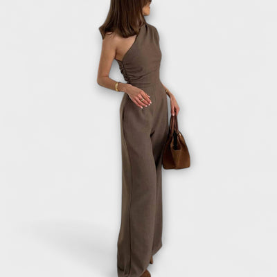 Anya - Schicker asymmetrischer Ein-Schulter-Raff-Jumpsuit