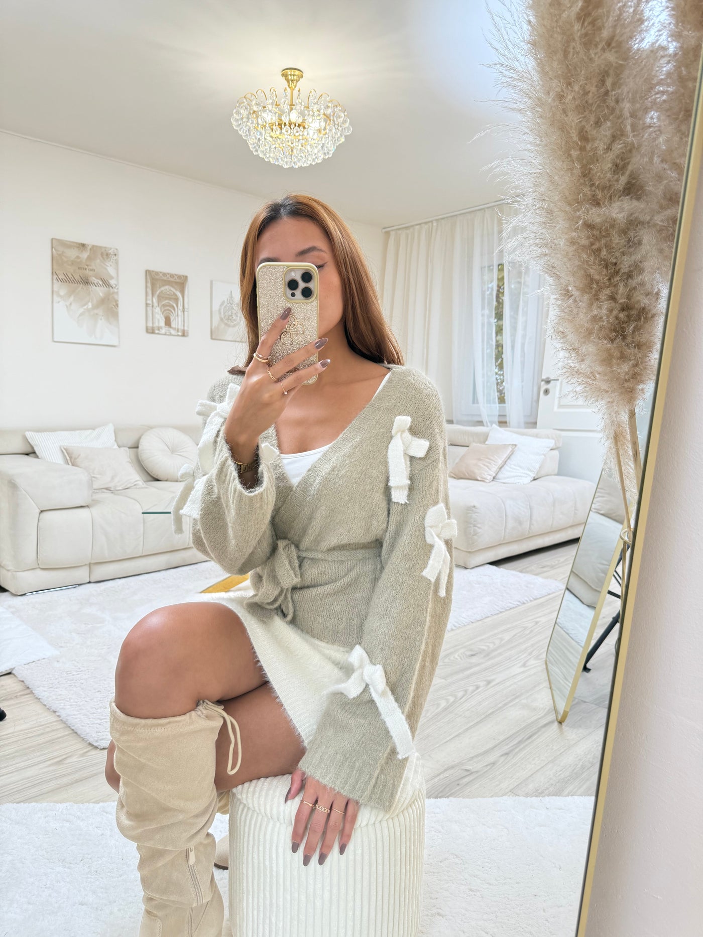 Schleifen-Wickel-Cardigan