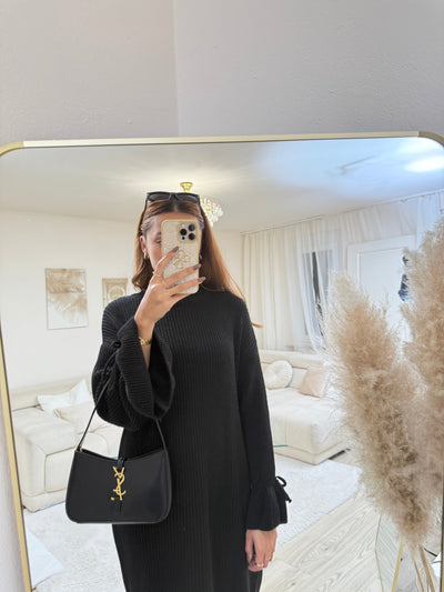 Strick-Kleid mit Ballonärmeln