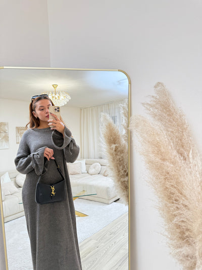 Strick-Kleid mit Ballonärmeln