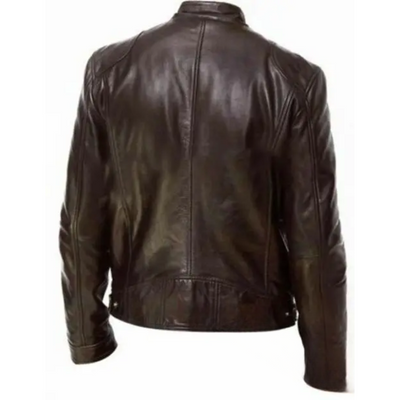 Feldorn - Lederjacke Herren, Warme Jacke mit Reißverschluss und Kapuze