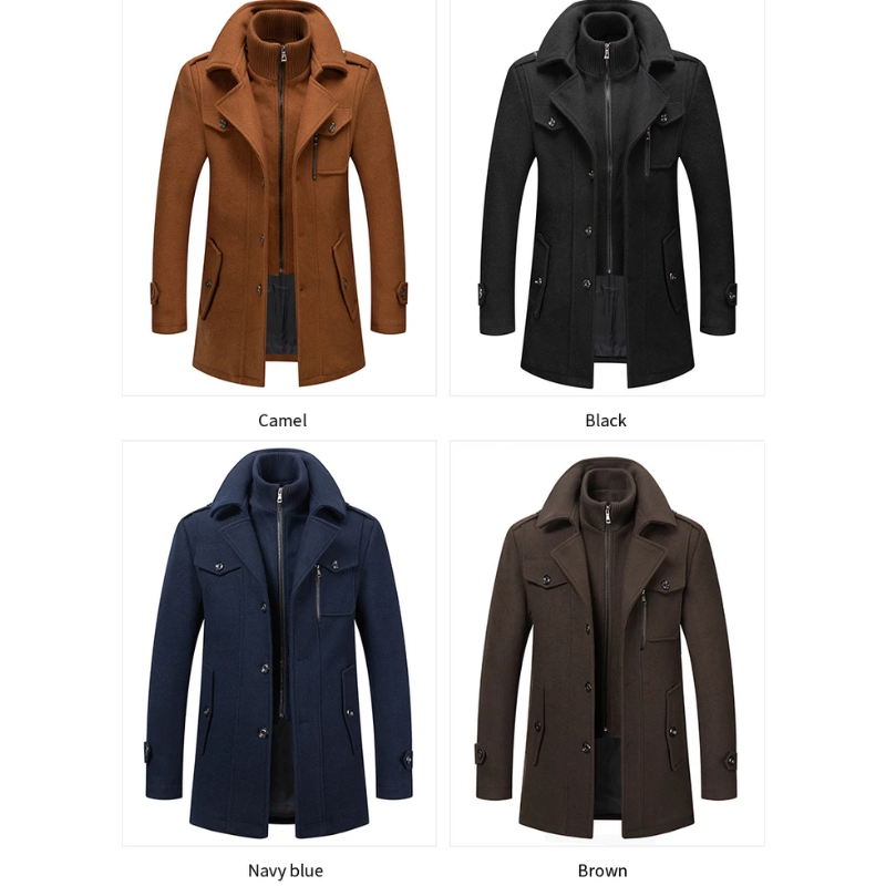 Ardwinz - Mantel Jacke Herren Stilvoller Wintermantel Lang Slim Fit