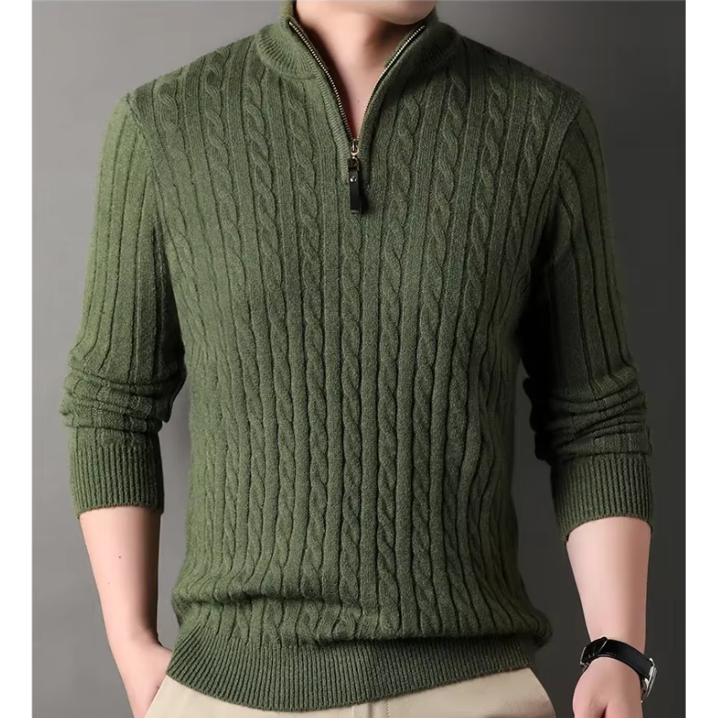Mantzip - Eleganter Pullover mit Reißverschluss Herren – Perfekt für Büro & Freizeit