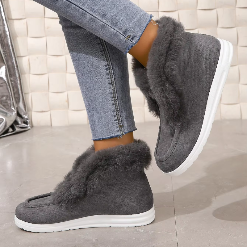 Polarya - Damen Winterstiefel mit Kunstfell und weicher rutschfester Sohle