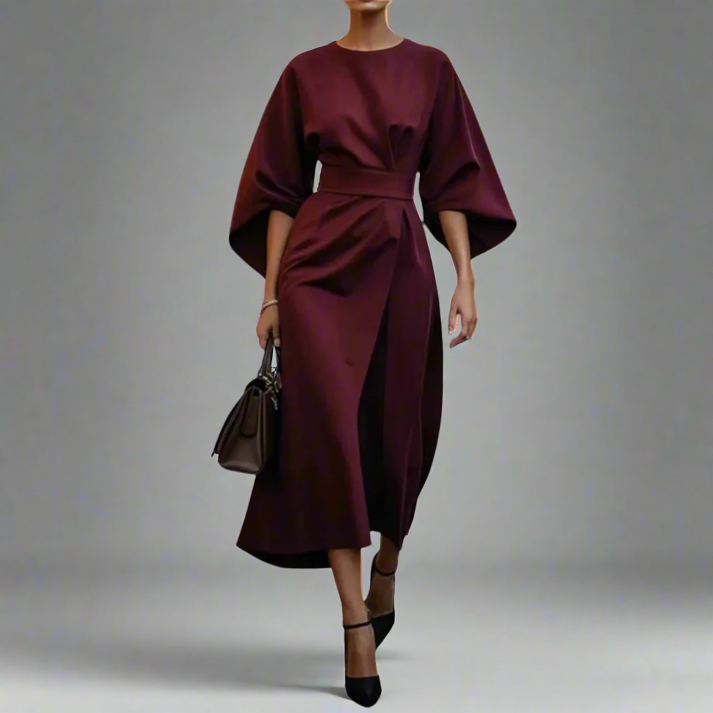 Veronike | Elegantes Kleid mit Laternenärmeln und Gürtel