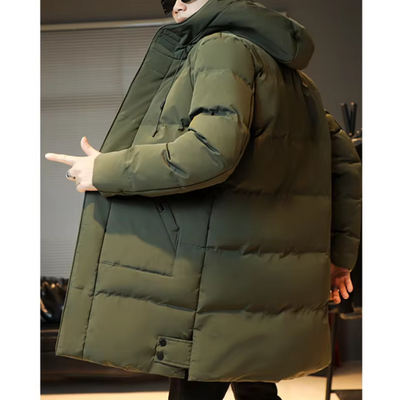 Warmgut - Pufferjacke Herren mit Kapuze und Reißverschlusstaschen für kalte Tage