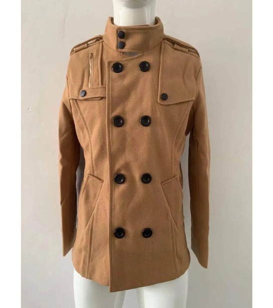 Polarmx - Langer Mantel Herren Eleganter Wintermantel Gefüttert Mit Knöpfen