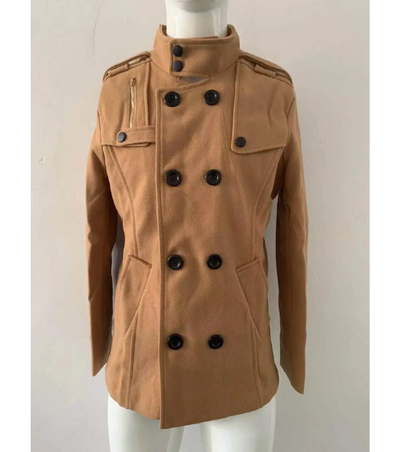 Polarmx - Langer Mantel Herren Eleganter Wintermantel Gefüttert Mit Knöpfen