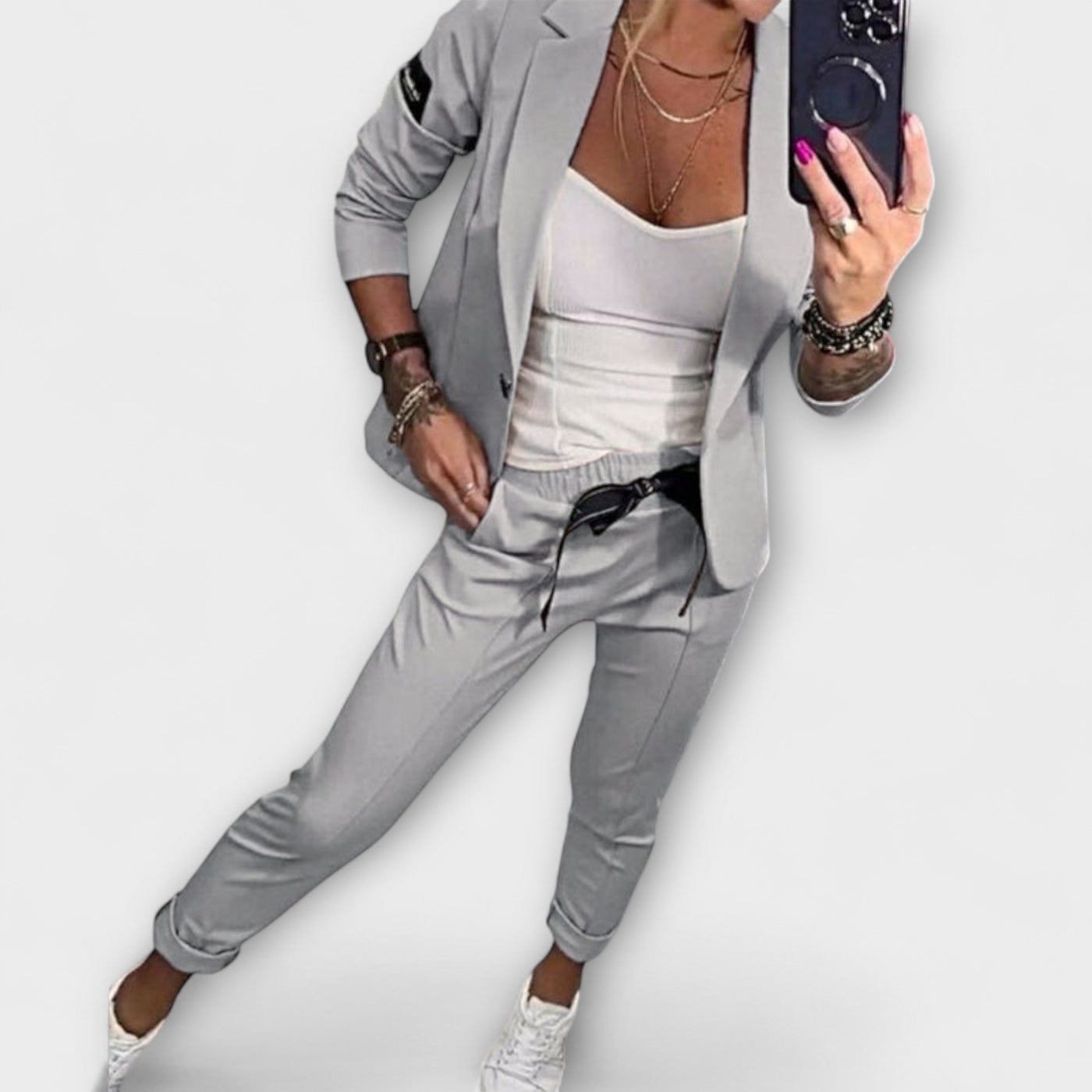 Malou - Koordiniertes Set aus Top, Jacke und Hose