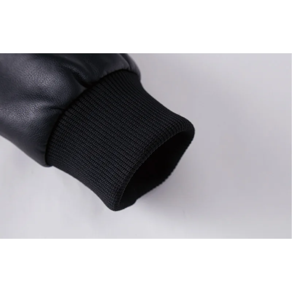 Pruxden - Lederjacke Herren mit Fleece-Futter, Warme Winterjacke mit Taschen