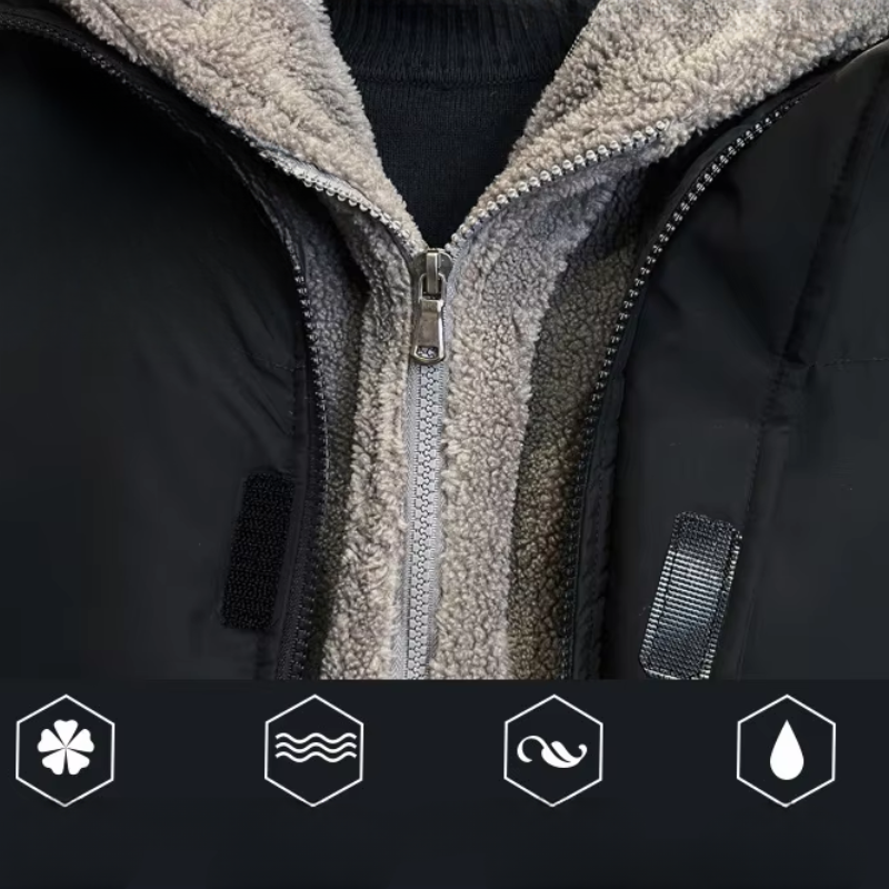 Wintrax - Langer Wintermantel Herren Daunenmantel Mit Kapuze Gefüttert