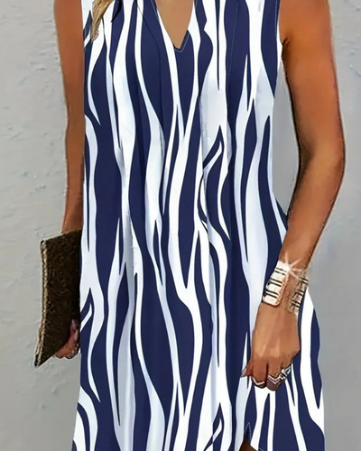 Damen Luftiges Gestreiftes Kleid | Mini Kleid