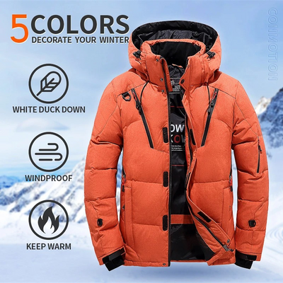 Trageman - Pufferjacke Herren Winterjacke Warm Gefüttert Outdoorjacke Kapuze