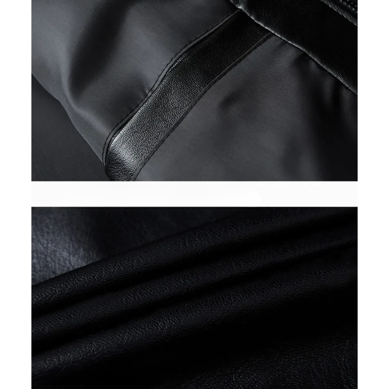 Menroxh - Lederjacke Herren im Mantelstil, Elegante Echtlederjacke mit Taschen