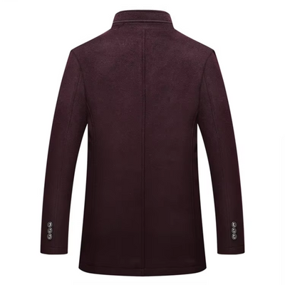 Wintern - Langer Mantel Herren Klassischer Wollmantel Mit Revers und Knöpfen