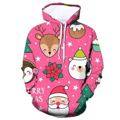 Glitzro - Weihnachtspullover für Damen, Strickpullover mit lustigem Rentier-Design