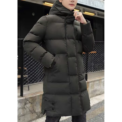 Zinntal - Langer Wintermantel Herren Warm Gefüttert Mit Kapuze Winddicht