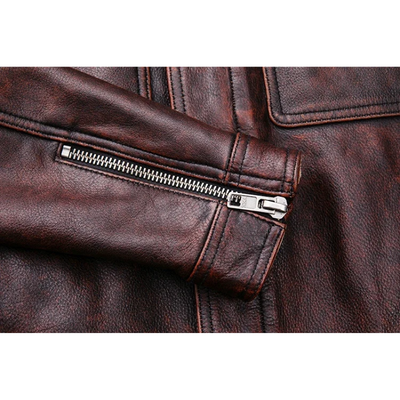 Zeltrov - Lederjacke Herren, Stilvolle Jacke aus Echtleder mit Stehkragen