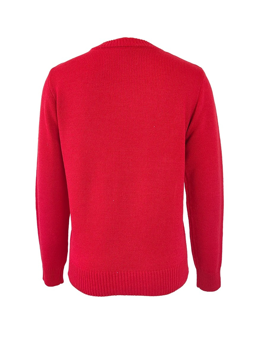 Feierku - Weihnachtspullover mit Rentier- und Tannenbaum-Muster, Damen Strickpullover