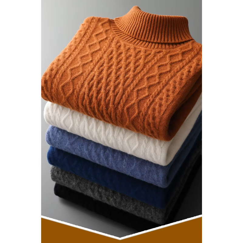 Feinlux - Wollpullover Herren – Weicher Pullover mit Strukturmuster