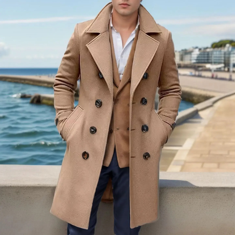 Nordmyn - Elegante Mantel Jacke Herren – Langer Winter Trenchcoat mit Revers