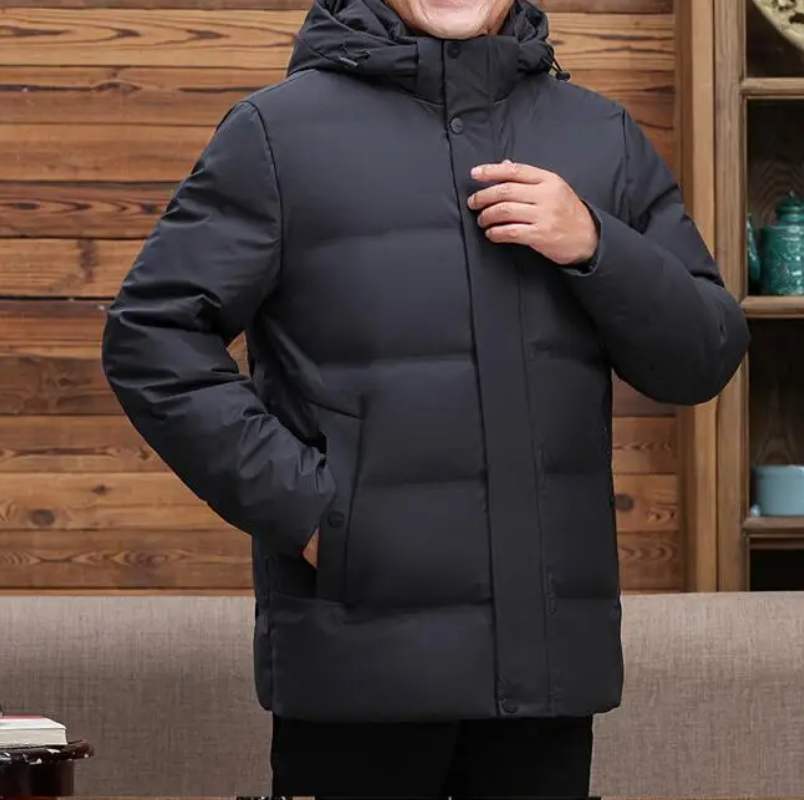 Polarnx - Daunenjacke Herren Warm Gefüttert Winterjacke Mit Kapuze Winddicht