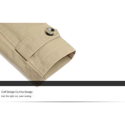 Arctjak - Langer Mantel Herren Klassischer Wollmantel Mit Revers und Taschen