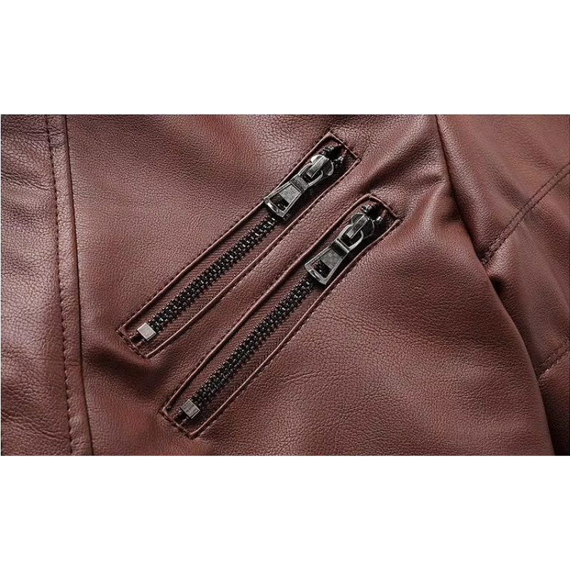 Manfrot - Lederjacke Herren mit Kapuze, Gepolsterte Winterjacke