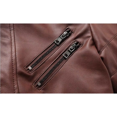 Manfrot - Lederjacke Herren mit Kapuze, Gepolsterte Winterjacke