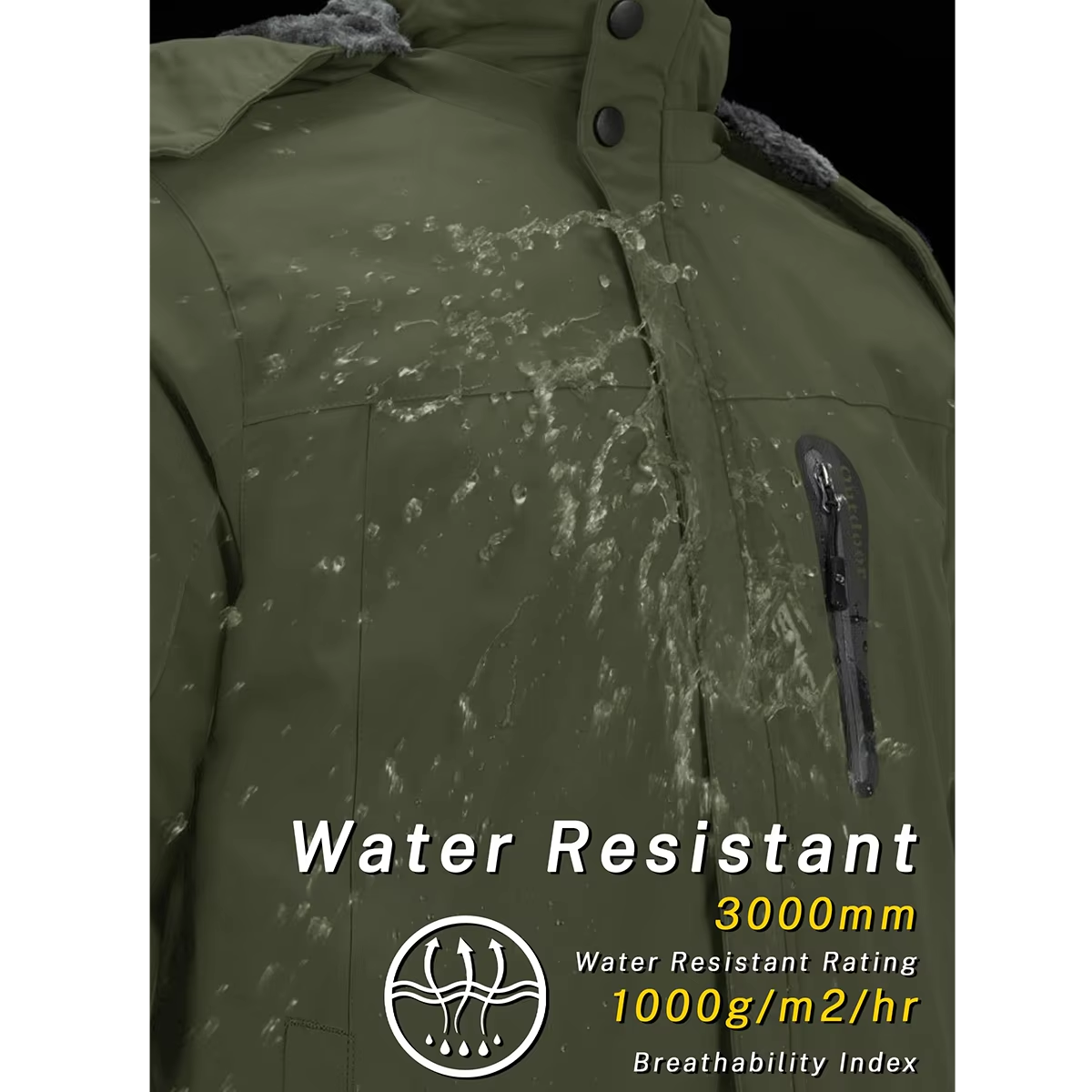 Nordure - Wasserdichter Wintermantel Männer – Wetterfest, Atmungsaktiv, Mit Kapuze