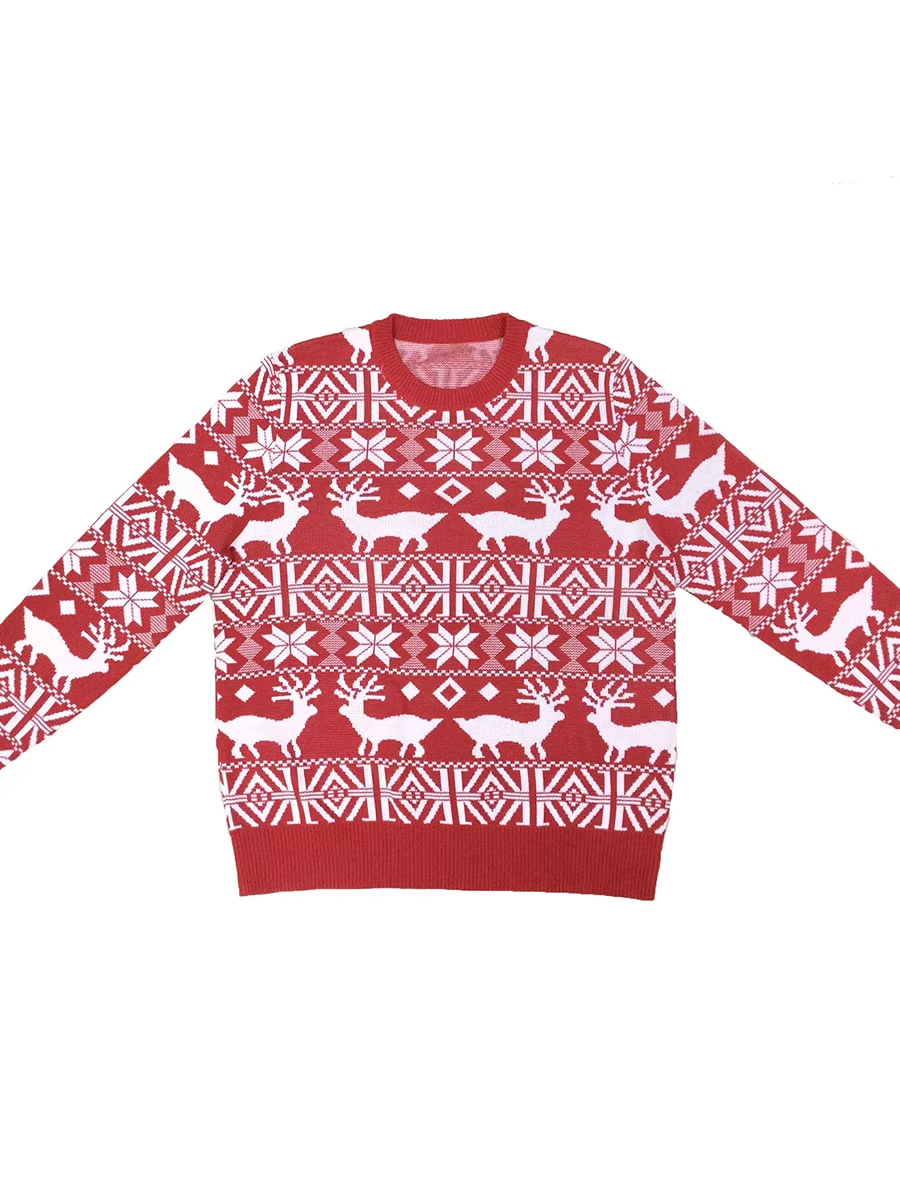 Lametta - Weihnachtspullover mit Schneeflocken-Muster, Damen Strickpullover