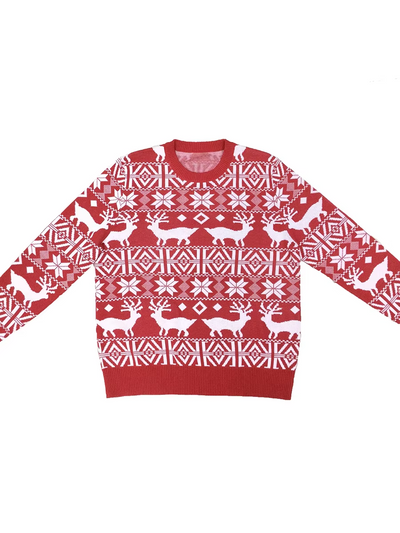 Lametta - Weihnachtspullover mit Schneeflocken-Muster, Damen Strickpullover