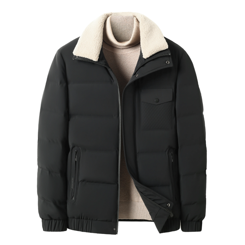 Sturmdk - Daunenjacke Herren Warm Gefüttert Winterjacke Mit Kapuze und Taschen