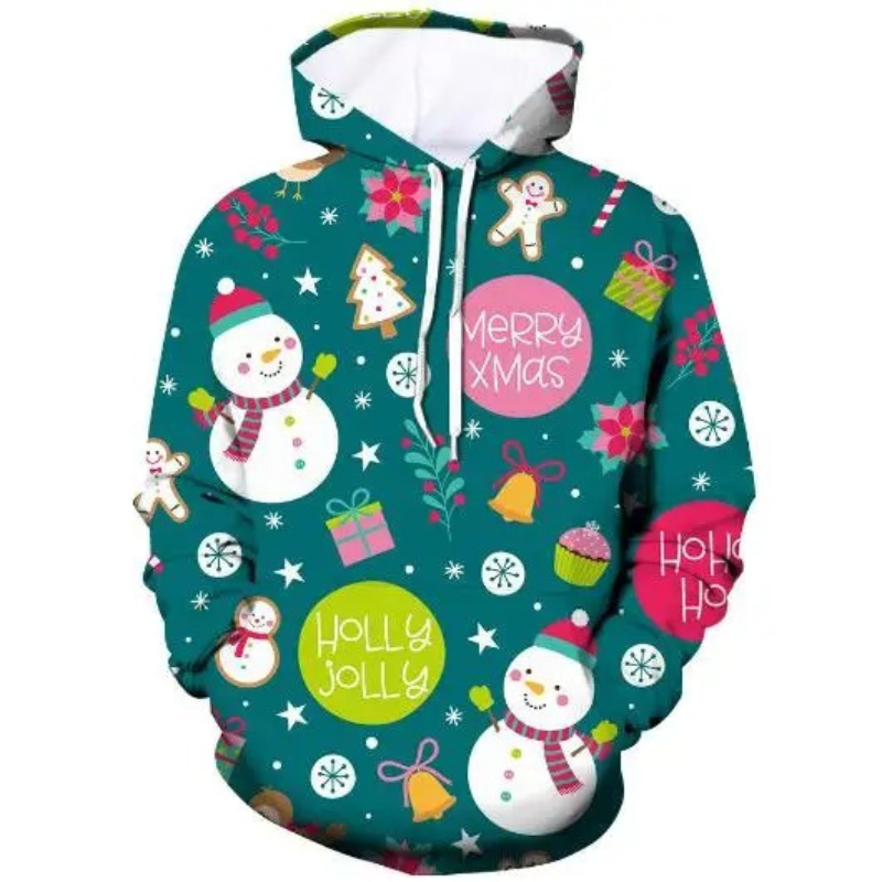 Glimmer - Weihnachtspullover mit Kapuze und festlichem Rentier-Design