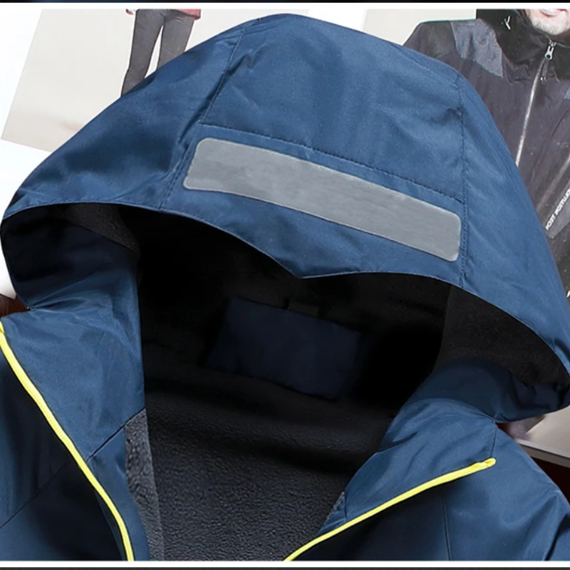 Glitzer - Wasserdichter Wintermantel Männer – Warm Gefüttert, Wetterfest, Mit Kapuze