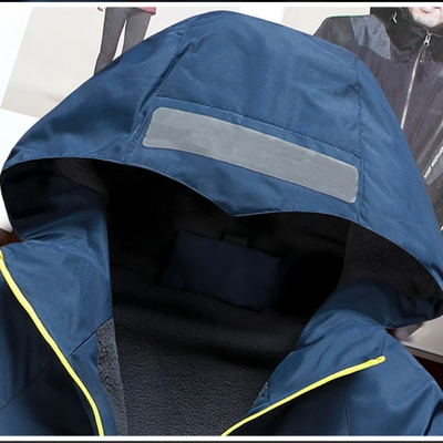 Glitzer - Wasserdichter Wintermantel Männer – Warm Gefüttert, Wetterfest, Mit Kapuze