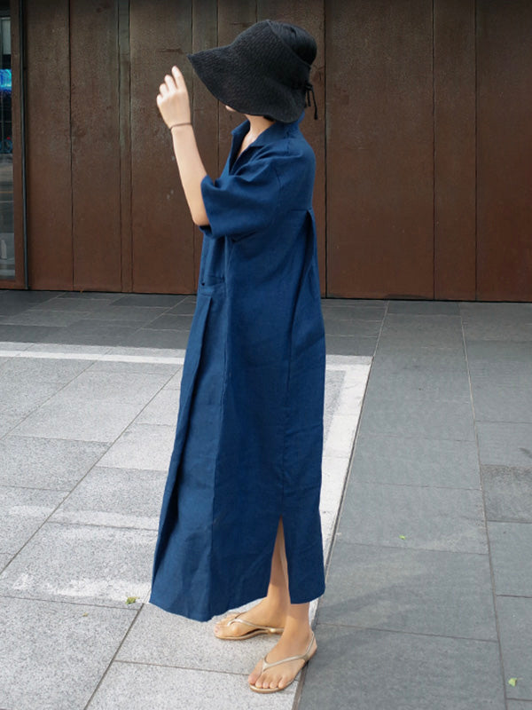 Elegantes Midikleid mit V-Ausschnitt – Julia