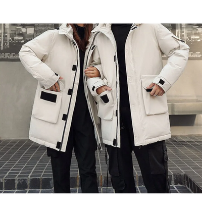 Stiefal - Parka Winterjacke Herren – Lang, Warm Gefüttert, Mit Kunstfellkapuze