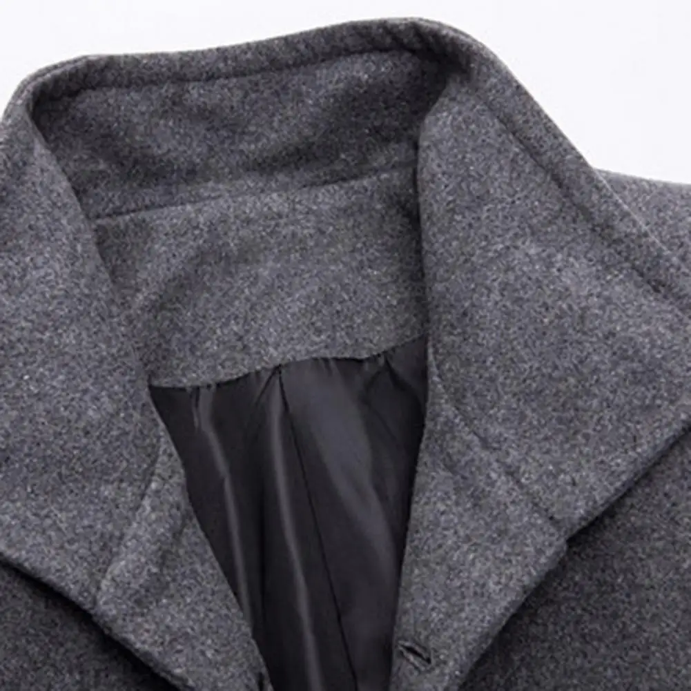 Mantrel - Langer Mantel Herren Eleganter Wintermantel Gefüttert Mit Brusttasche