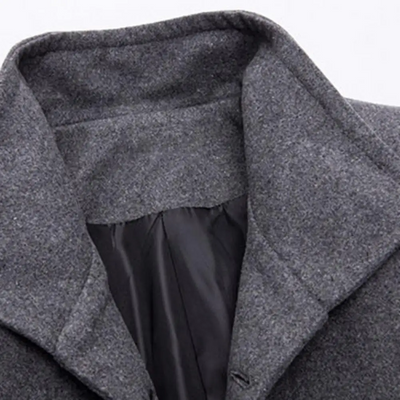 Mantrel - Langer Mantel Herren Eleganter Wintermantel Gefüttert Mit Brusttasche