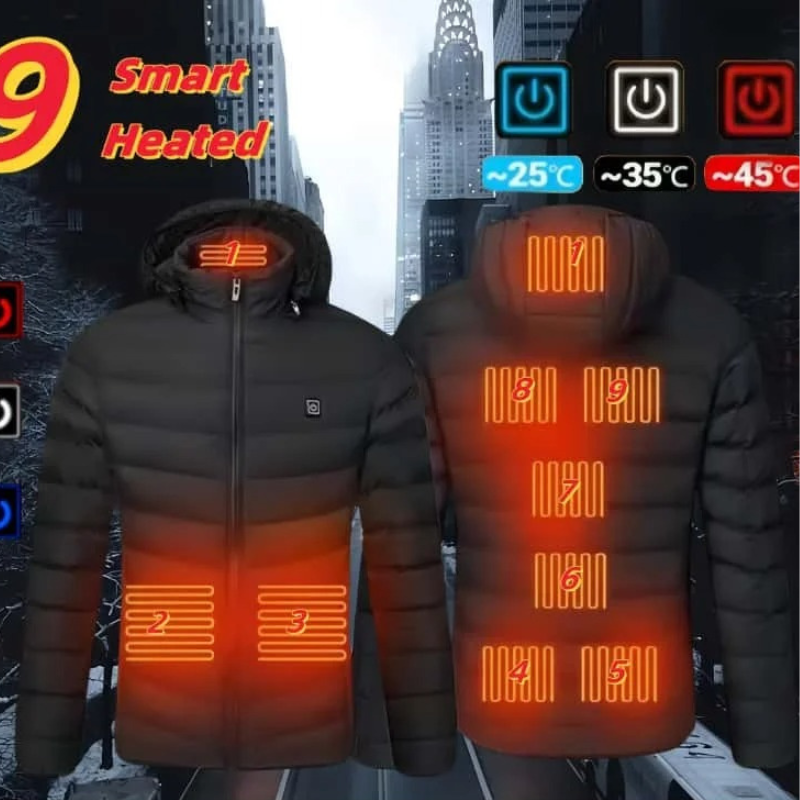 Grafton - Gewattierte Jacke Herren mit Kapuze und Reißverschluss für kalte Tage