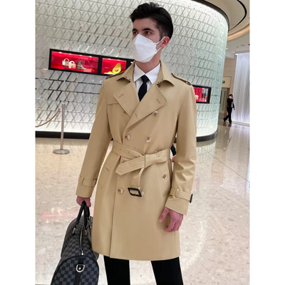 Eichenr - Wasserabweisende Mantel Jacke Herren – Klassischer Trenchcoat mit Gürtel