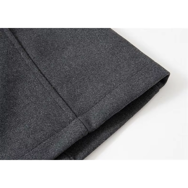 Stilarm - Langer Mantel Herren Stilvoller Wollmantel Mit Stehkragen und Reißverschluss