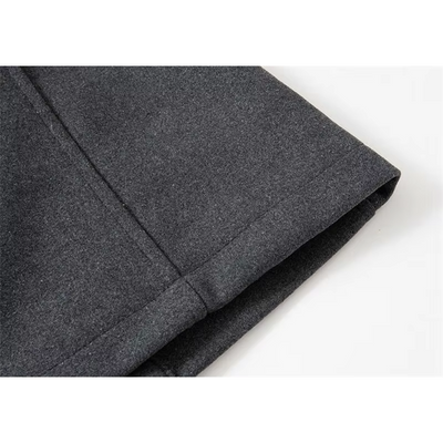 Stilarm - Langer Mantel Herren Stilvoller Wollmantel Mit Stehkragen und Reißverschluss