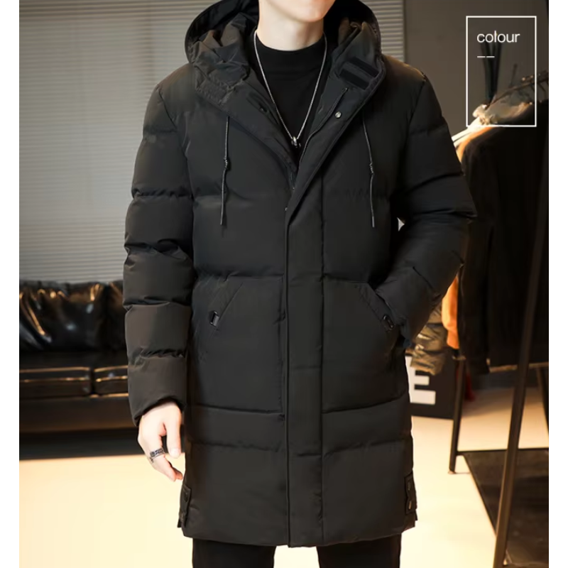 Wetterl - Langer Wintermantel Herren Wasserdicht Winddicht Mit Kapuze Gefüttert