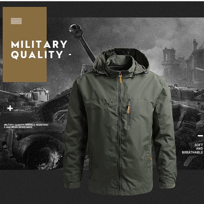 Warmorn - Wintermantel Männer mit Fleece-Futter, Winddichte Outdoor-Jacke